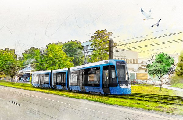 Die Hanse- und Universitätsstadt Rostock plant eine Straßenbahnverbindung auf der Strecke Zoo - Reutershagen.