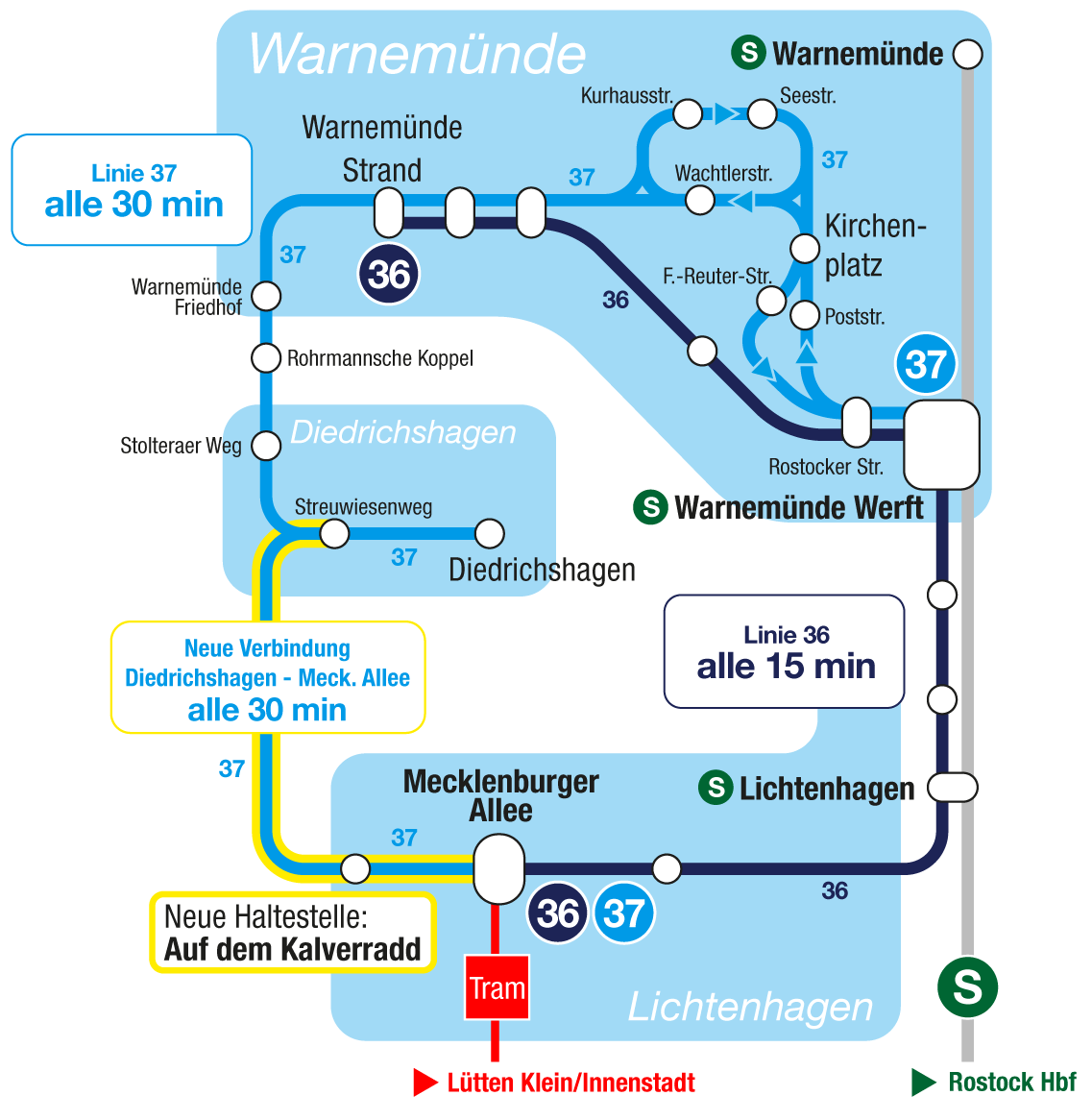 Verlauf der Linie 37 ab 28. August.